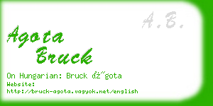 agota bruck business card